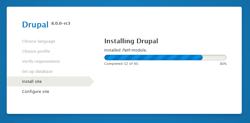 Drupal 8 installation