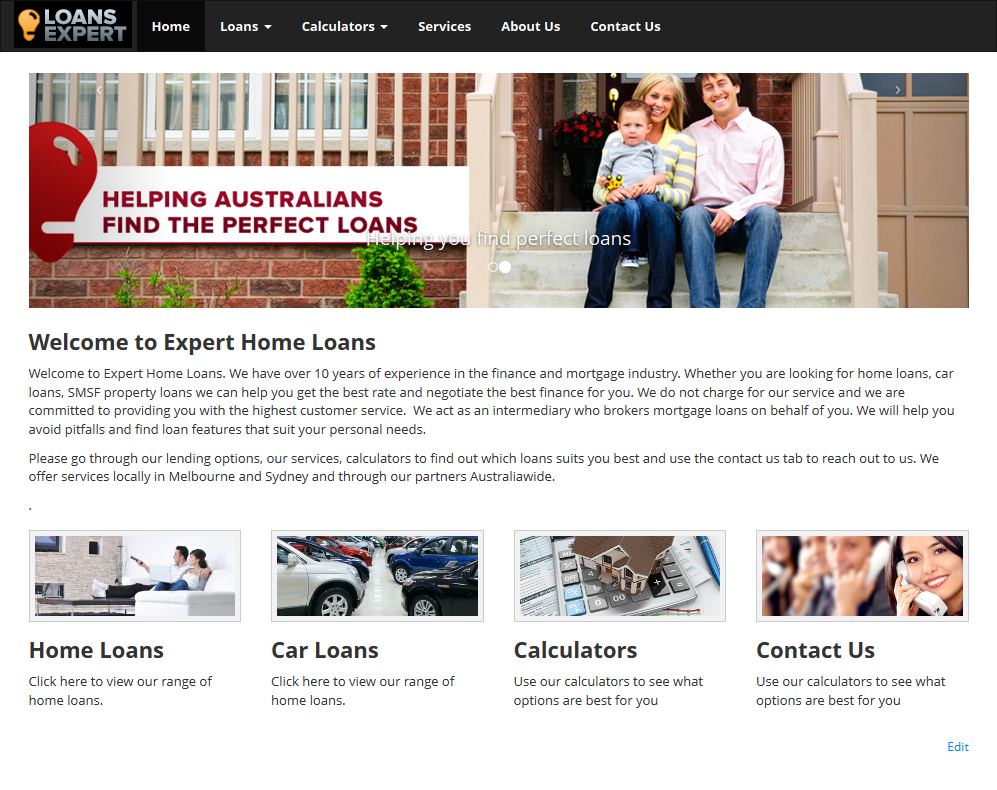 Expert Home Loans Website
