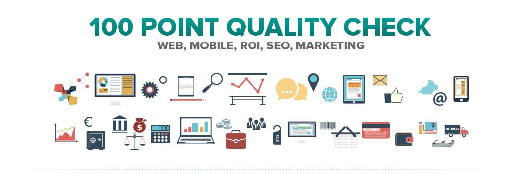 100 point website check for Website, mobile, roi, seo and marketing